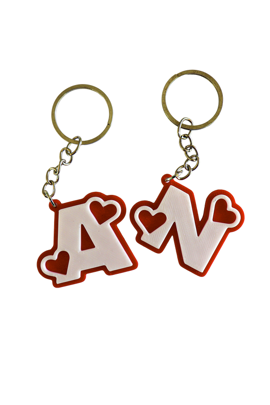 Couple's letter keyring