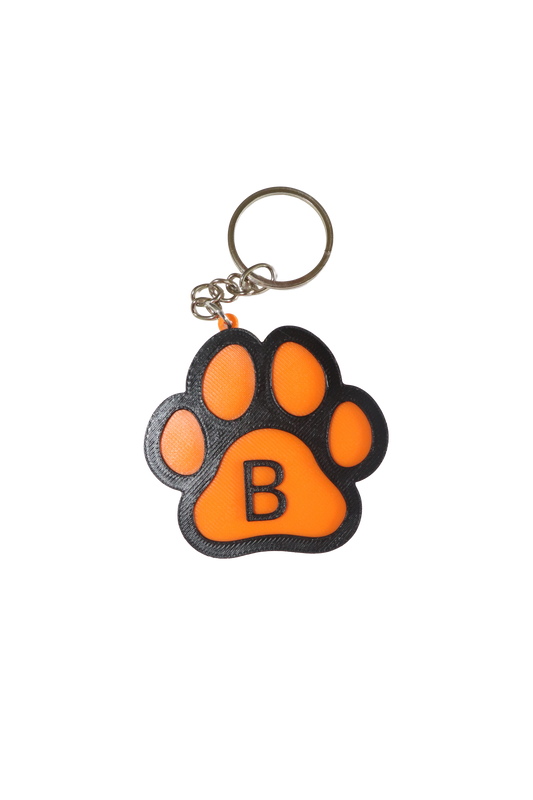 Paw keyring with letter