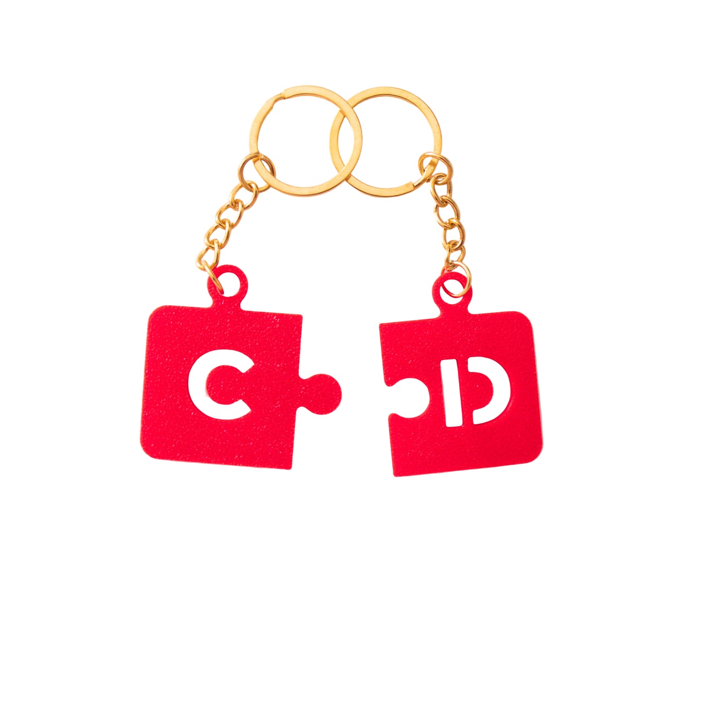 Couple's puzzle keyring