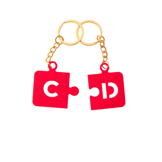 Couple's puzzle keyring