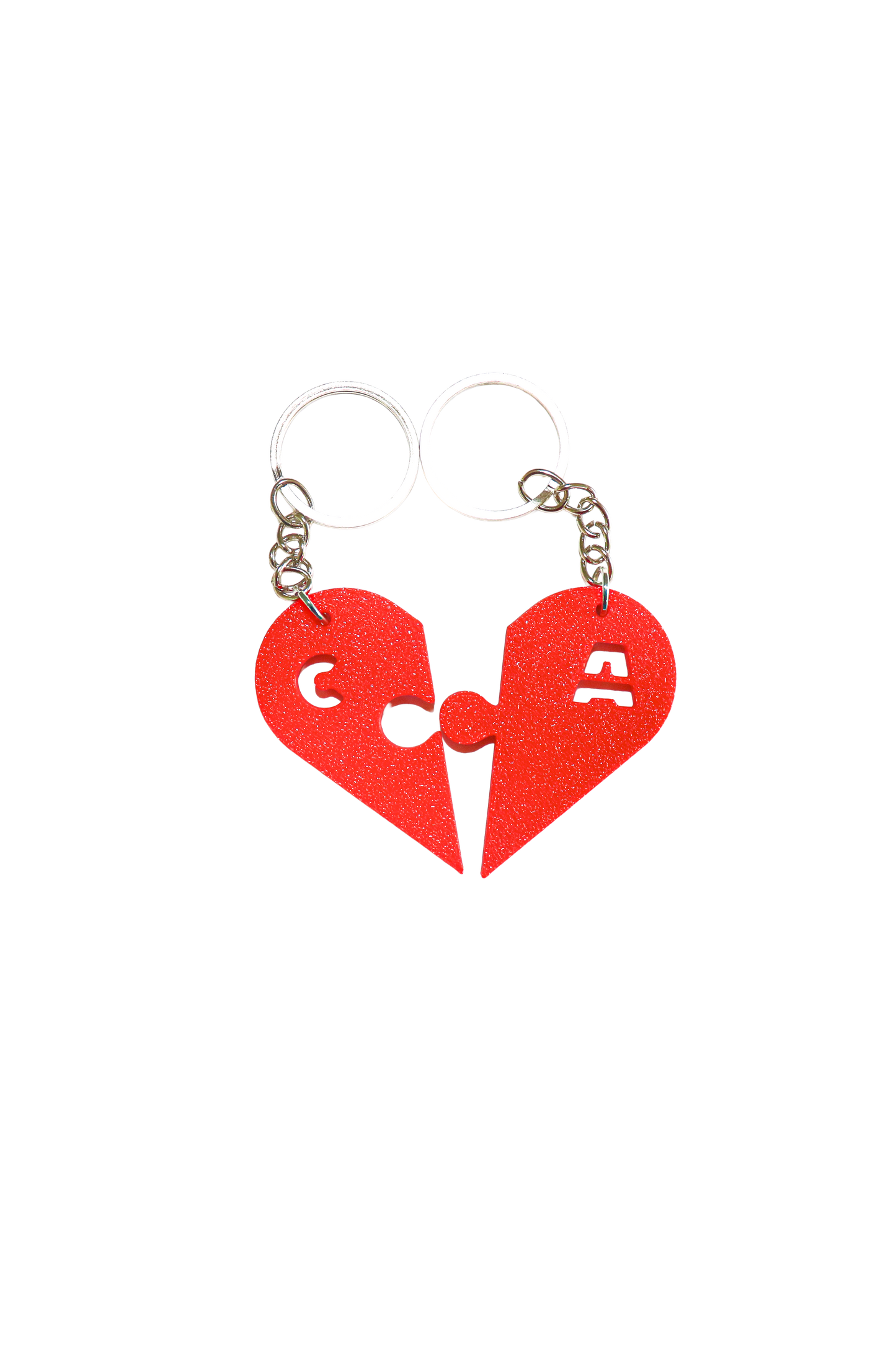 couple's heart keyring