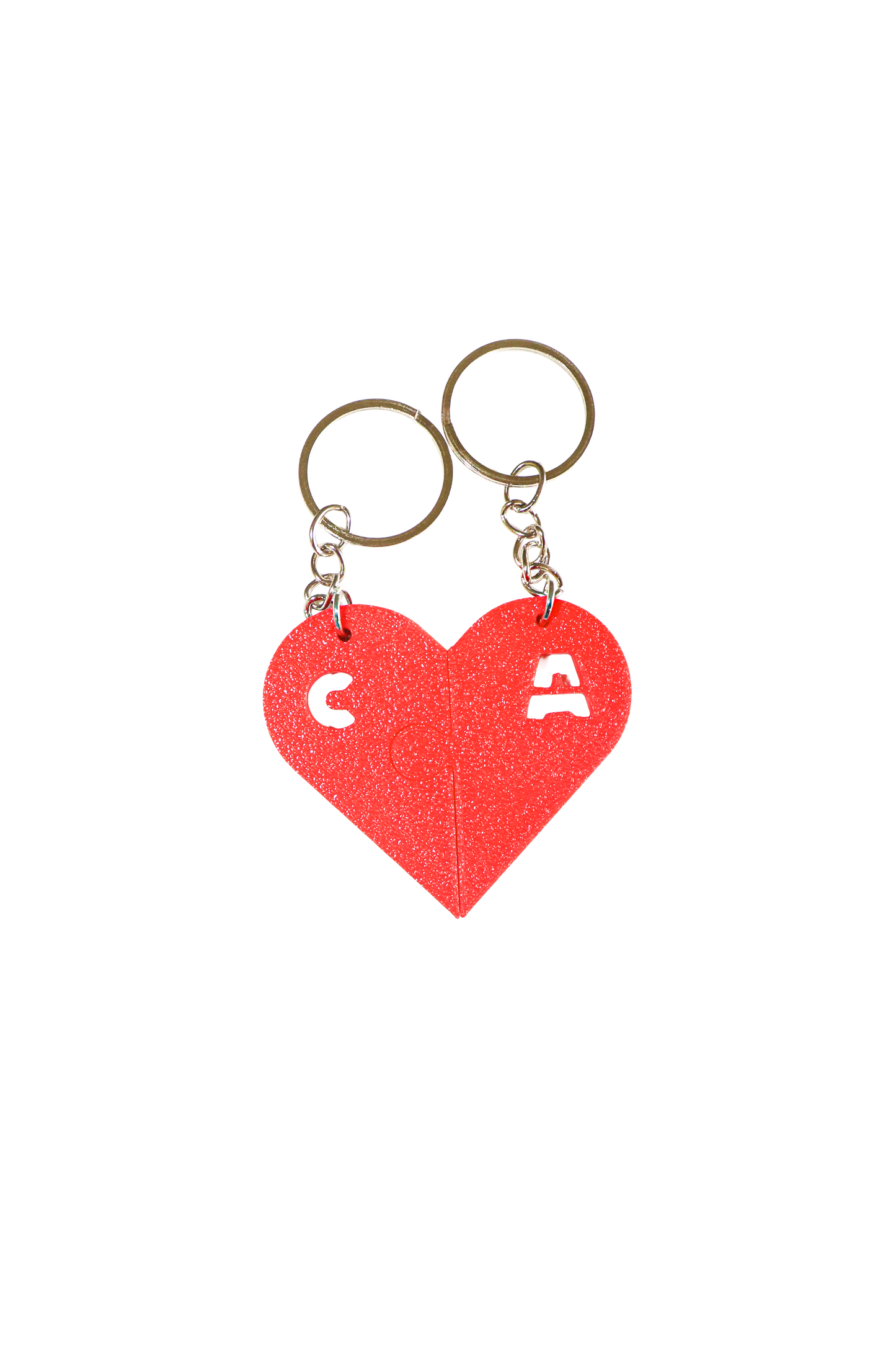 couple's heart keyring