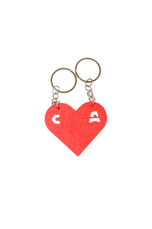 couple's heart keyring