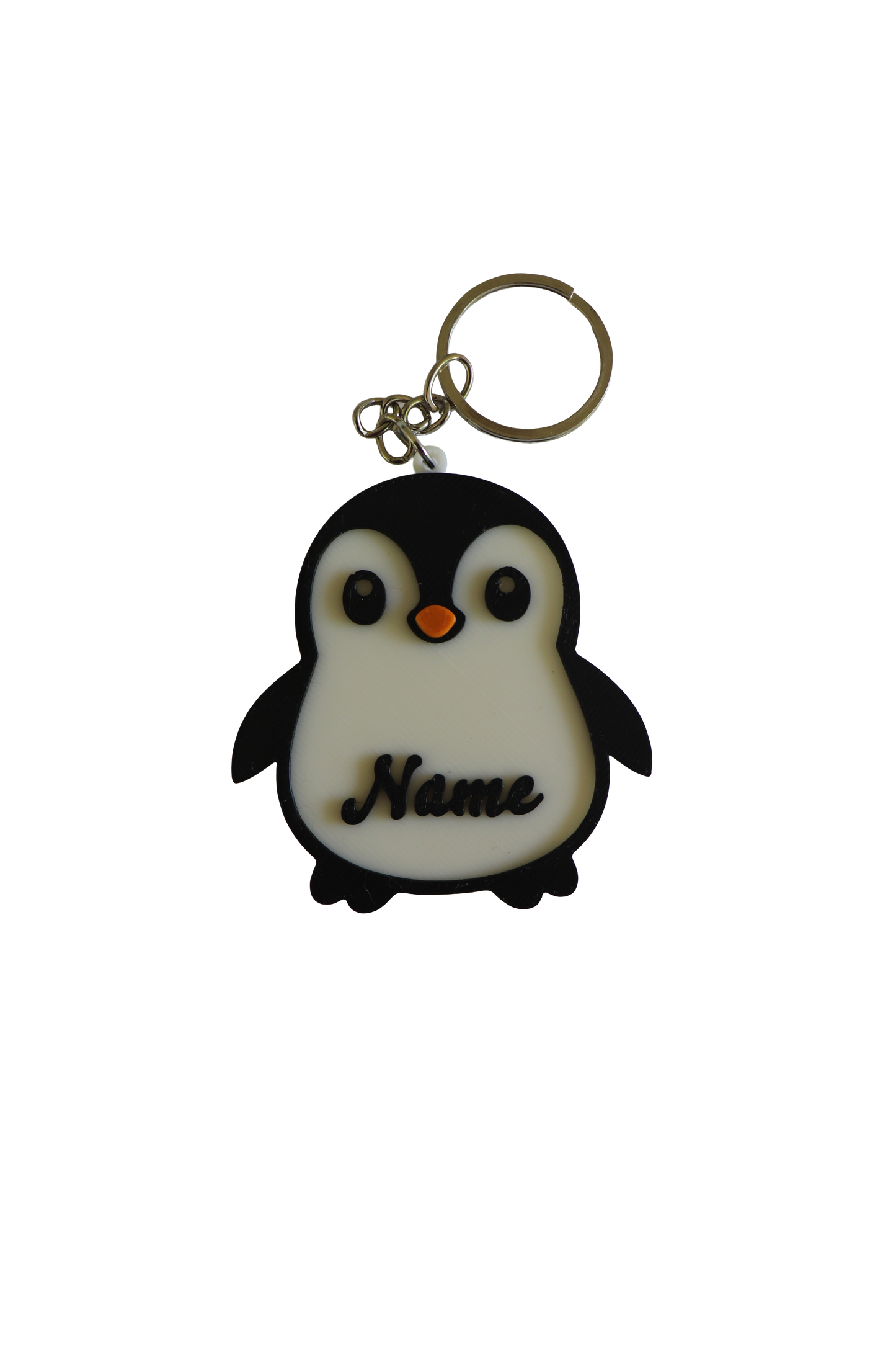 Penguin keyring with name