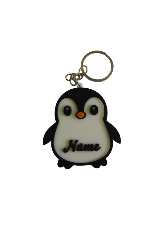 Penguin keyring with name