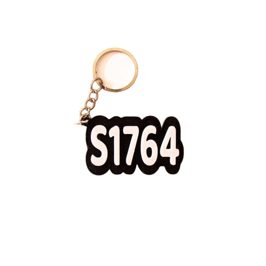 Plate number keyring
